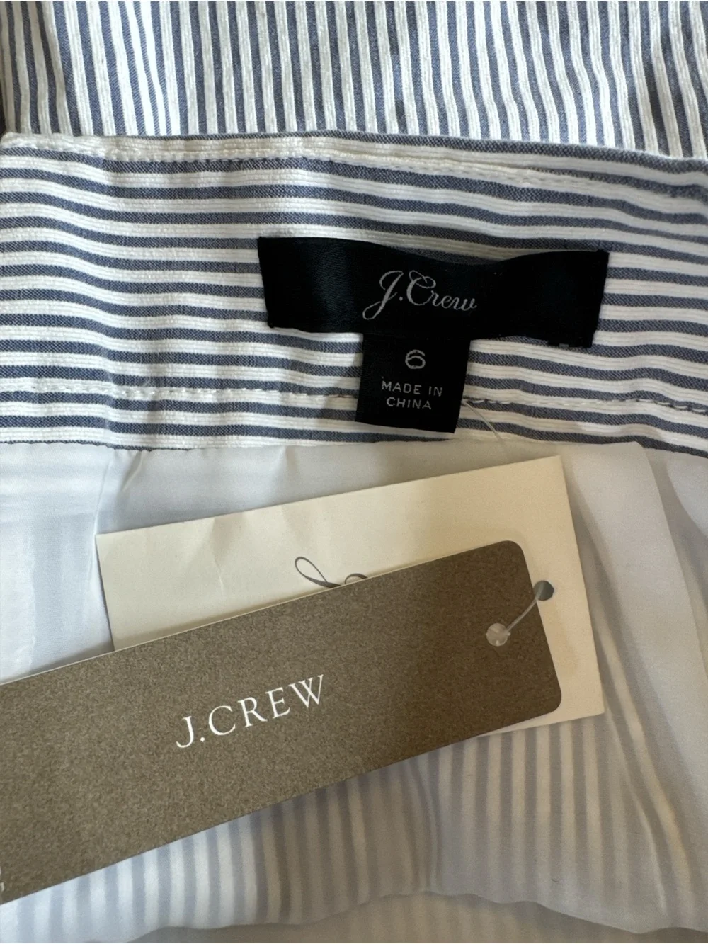 J. CREW Blue & White Striped Seersucker Mini Skirt